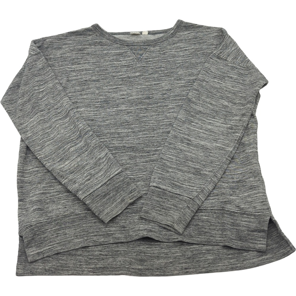 GAP Slouch LS Crew Sweatshirt Space Dye Grey Cotton Blend Pullover Mens Medium